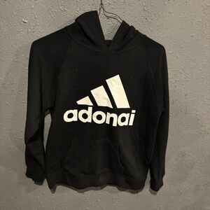 Black Adonai Hoodie with White Logo